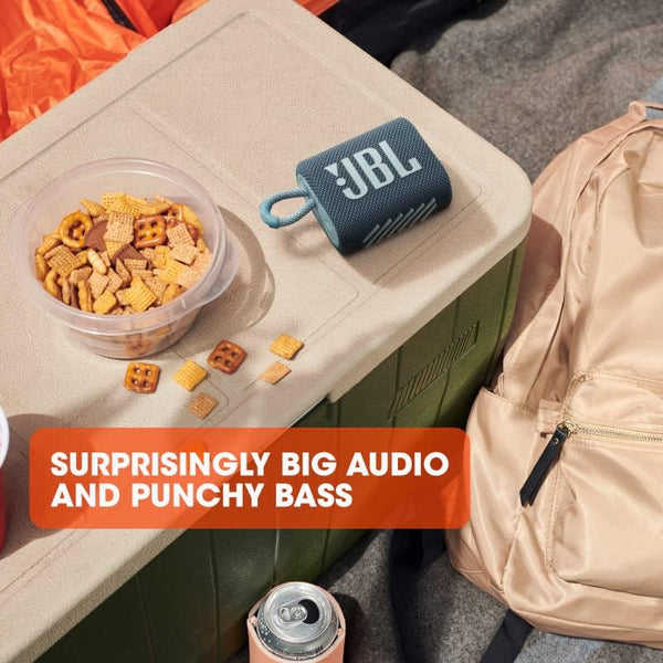 JBL Go 3 Portable Bluetooth Speaker with Waterproof and Dustproof Feature