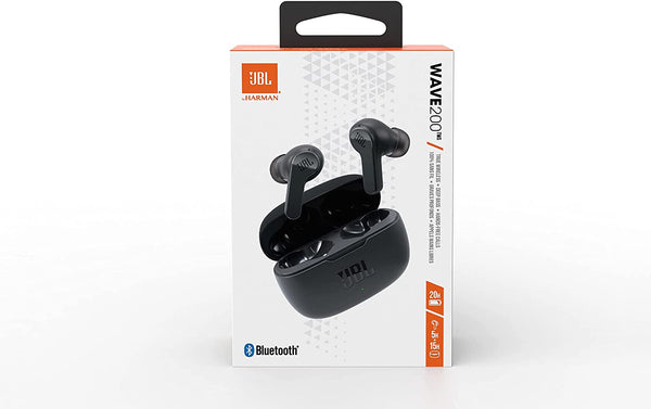 JBL Wave 200TWS Bluetooth Wireless In-Ear Headphones | IPX2 Water Resistant - Black - JBLW200TWSBLK