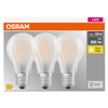 Osram LED E27 Frosted Filament GLS ES Light Bulb Arbitrary 60W (3 Pack) - Warm White - LV819351