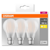 Osram LED B22D Frosted Filament GLS BC Light Bulb 60W (3 Pack) - Warm White - LV115132
