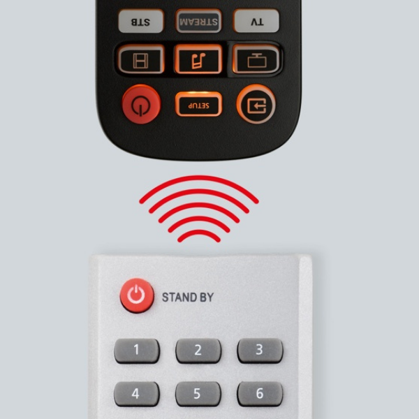 One for All Essential 6-Way Anti Microbial Universal Remote Control - Black - URC3661