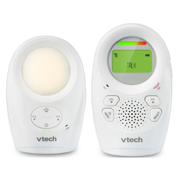 VTech Audio Baby Monitor with Room Temp | Night Light | Lullabies - White - DM1211