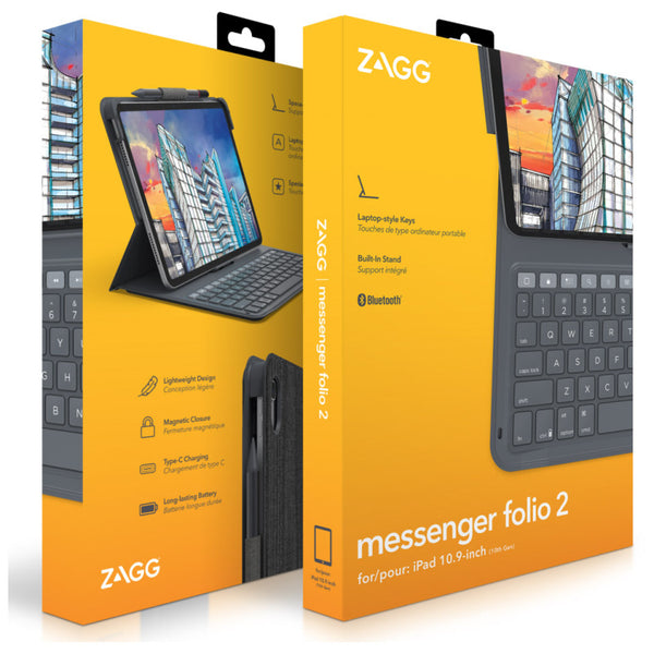 Zagg Keyboard Messenger Folio 2 Case for Apple iPad 10.9" - 103010822