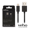 Veho Pebble Apple Certified MFi Lightning To USB Cable | (0.2m/0.7ft) - Black - VPP-601-20CM