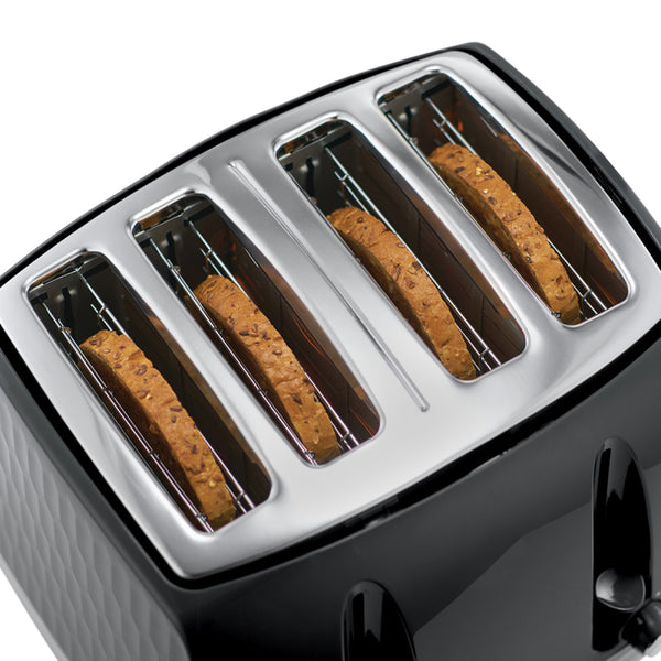Russell Hobbs Honeycomb 4 Slice Toaster - Black - 26071