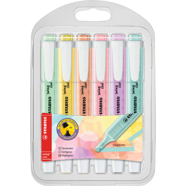 Stabilo Swing Cool Pastel Highlighter 6pk Assorted Colours - 275/6-08