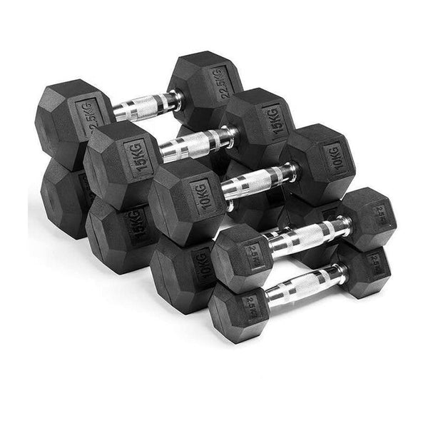 Hex Dumbbells at Home Free Weights for Strength Training | Iron, Rubber, Non-Slip