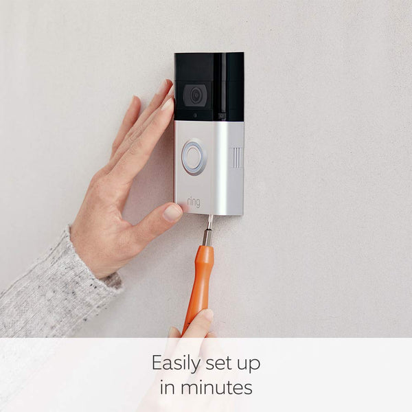 Ring Video Doorbell 3 PLUS | 1080p HD Video, Advanced Motion Detection & Pre-Roll Feature - Satin Nickel - B07W7W776T [PLUS]