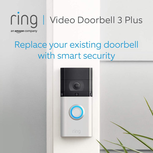 Ring Video Doorbell 3 PLUS | 1080p HD Video, Advanced Motion Detection & Pre-Roll Feature - Satin Nickel - B07W7W776T [PLUS]