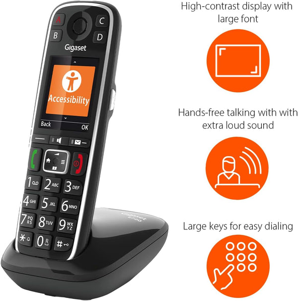 Gigaset Life Cordless Premium Senior Phone (No Answer Machine) - Black - E794
