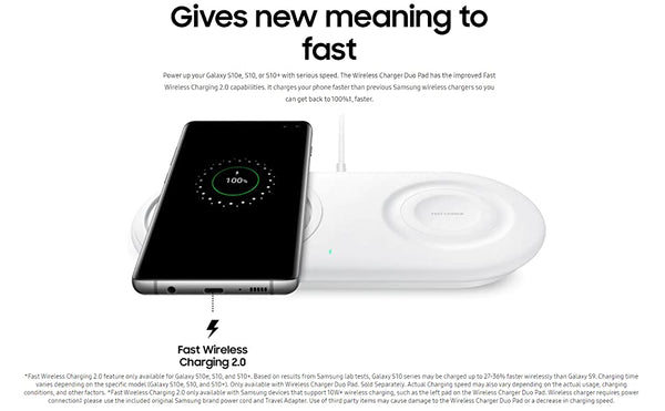 Samsung DUO Wireless Qi Fast Charging Pad with Mains Adapter - Black - EP-P5200TBEGGB
