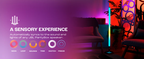 JBL PartyLight Stick | Portable Bluetooth Party Light Bar for PartyBox Speakers, 360° RGB LED, 8h Battery