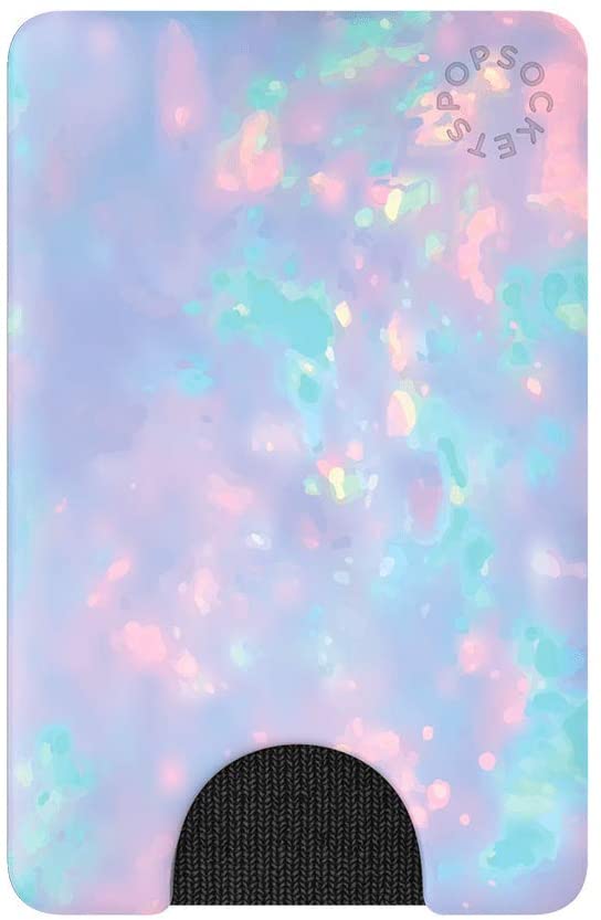 PopSockets PopWallet Sleek, Removable Card Holder Mount for Smartphones - Black, Pink Marble, Blue Galaxy or Chroma Cloud