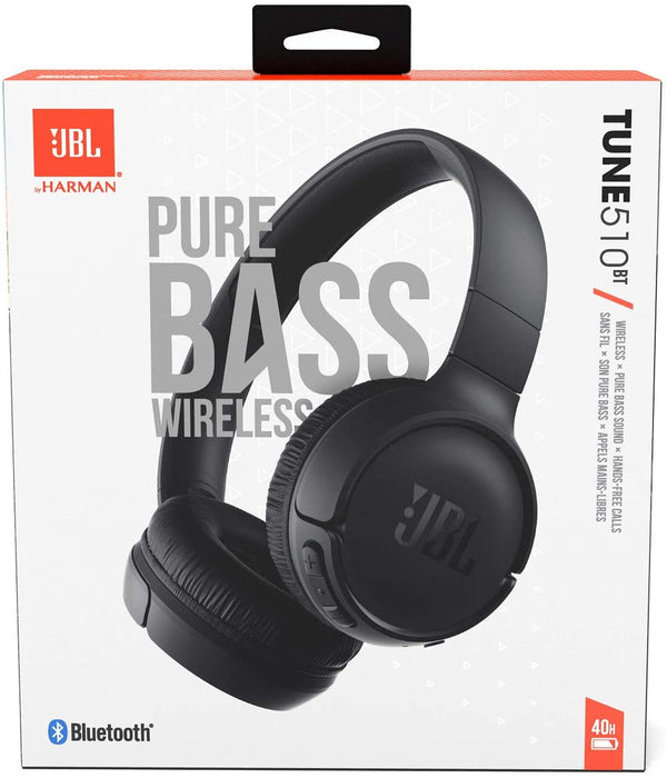 JBL Tune 510BT Wireless Bluetooth On-Ear Headphones - Black - JBLT510BTBLK