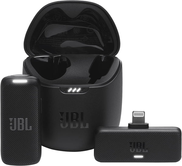 JBL Quantum Stream Wireless Wearable Streaming Microphone with Lightning Dongle for Apple Devices, 24 Hours of Recording Time - Black
