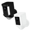 Ring Spotlight Stick Up Cam | Battery Powered Outdoor HD Security Camera with Floodlight - Black or White - [Open Box]