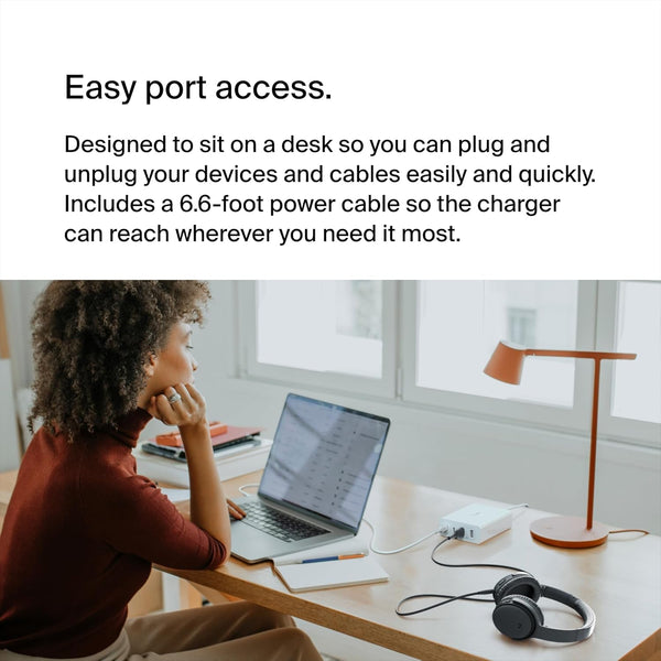 Belkin 108W GaN USB Fast Charging Station for Multiple Devices | 2 USB-C, 2 USB-A Ports - White