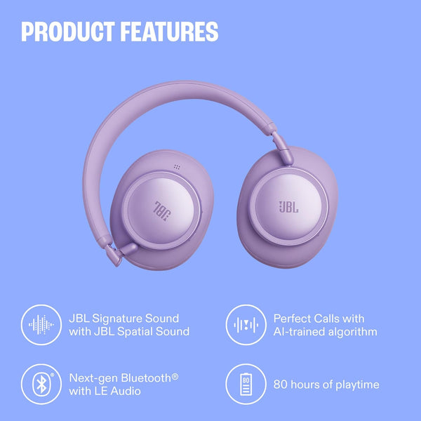 JBL Live 680NC Wireless On-Ear Bluetooth Headphones 80h Battery Noise Cancelling