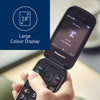 Panasonic KX-TU550E 4G Essentials Clamshell Mobile Phone for Elderly, 1.2MP Camera, Senior Phone with Large 2.8" Display, 300 Hours Standby Time