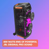 JBL PartyBox 710 Portable Indoor and Outdoor Party Speaker with Built-In Lights, IPX4 Splashproof Design and Wheels - Black