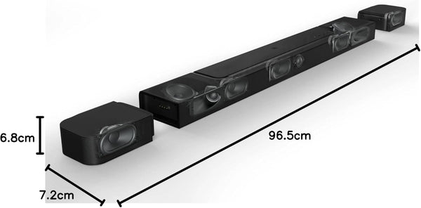 JBL Bar 800 Surround Soundbar 720W with Wireless Subwoofer and 2 x Detachable Wireless Surround Speakers - Black