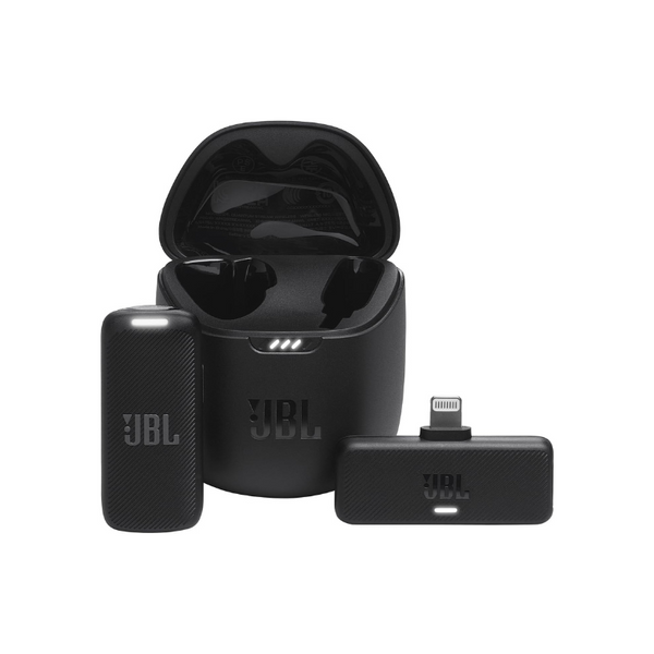 JBL Quantum Stream Wireless Wearable Streaming Microphone with Lightning Dongle for Apple Devices, 24 Hours of Recording Time - Black