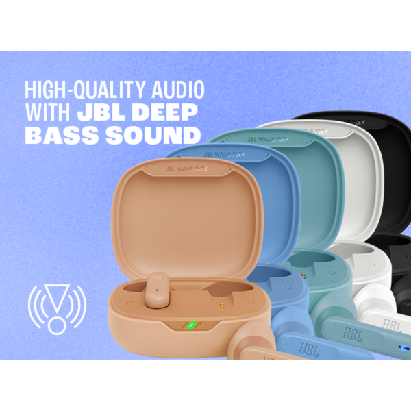 JBL Wave Flex In-Ear Wireless Earphones with IP54 and IPX2 Waterproofing