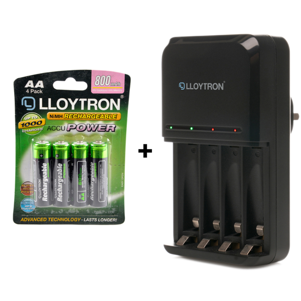 Lloytron 2-Piece Rechargeable Battery Bundle | Includes 4x AA + Mains Lloytron 2-Piece Rechargeable Battery Bundle | Includes 4x AA + Mains
