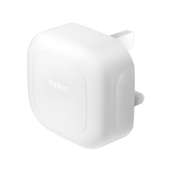 Belkin BoostCharge 20W Cubic Wall Charger USB-C Power Delivery Fast Charging - White