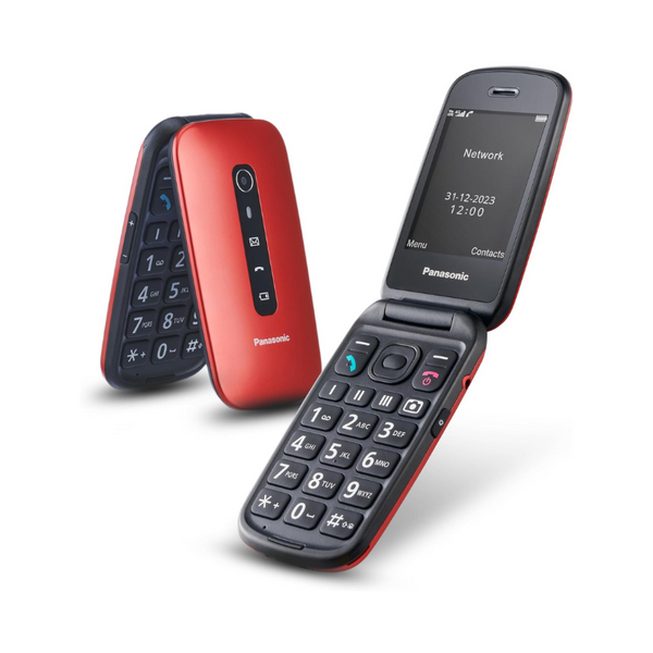 Panasonic KX-TU550E 4G Essentials Clamshell Mobile Phone for Elderly, 1.2MP Camera, Senior Phone with Large 2.8" Display, 300 Hours Standby Time