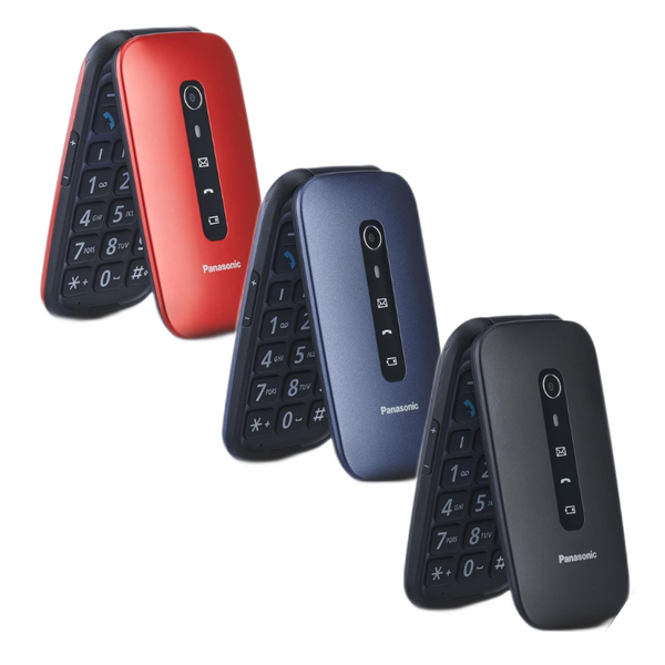 Panasonic KX-TU550E 4G Essentials Clamshell Mobile Phone for Elderly, 1.2MP Camera, Senior Phone with Large 2.8" Display, 300 Hours Standby Time