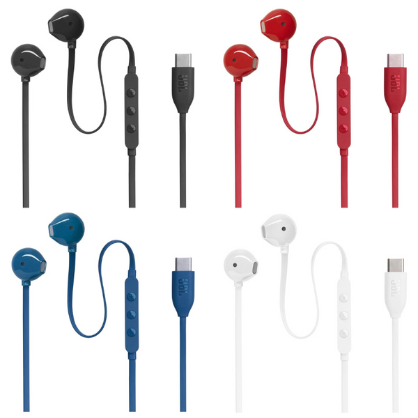 JBL Tune 305C Hi-Res Wired Earbuds with Microphone and USB-C Cable