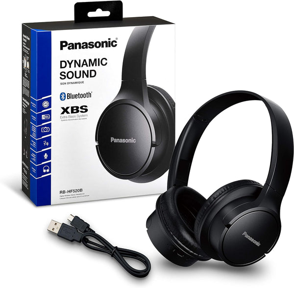 Panasonic Bluetooth Wireless Over-Ear Headphones Up to 50 Hours Battery - Black -  RB-HF520BE-K