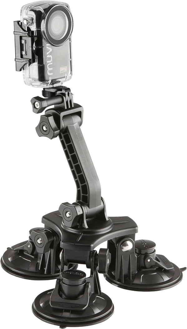 Veho Muvi Universal Professional Triple Cup Suction Mount for Muvi KX-Series - Black - VCC-A027-3SM