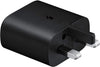 Samsung 25W PD Fast Charge Adapter USB-C Wall Plug (UK) - Black - EP-TA800NBEGGB