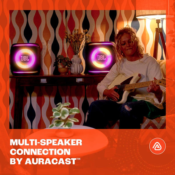 JBL Partybox Encore 2, Wireless Bluetooth Party Speaker with Wireless Mic, 15h Playtime, IPX4 - Black