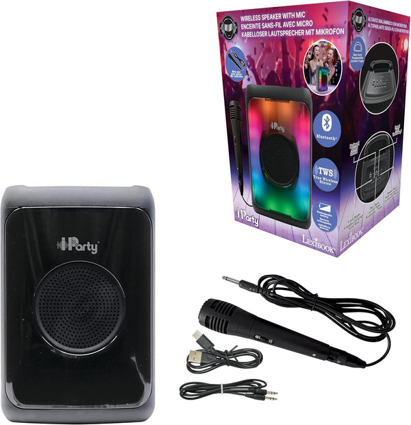 Lexibook Flame Bluetooth Speaker with Mic and Party Lights - K83