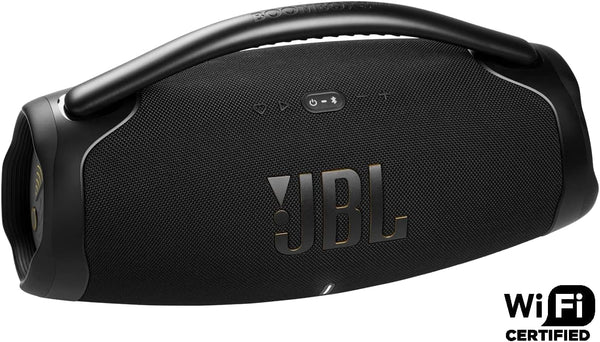 JBL Boombox 3 Wi-Fi and Bluetooth Speaker with 24-Hour Battery Life, Waterproof and Dustproof - Black