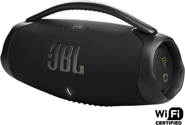 JBL Boombox 3 Wi-Fi and Bluetooth Speaker with 24-Hour Battery Life, Waterproof and Dustproof - Black