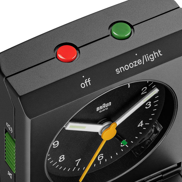 Braun Classic Travel Analogue Alarm Clock with Snooze and Light - BC05