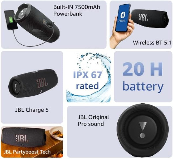 JBL Charge 5 Bluetooth Speaker | up to 20 hours Battery Life, Waterproof and Dustproof
