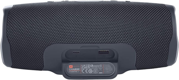 JBL Charge Essential 2 Portable Bluetooth Speaker with Built-in Powerbank, IPX7 Waterproof, Rechargeable 20h Battery Life - Black