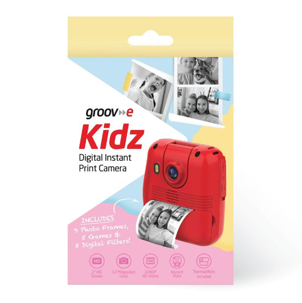 Groov-e Kids HD Digital Printing Camera - Red - GVCM02RD