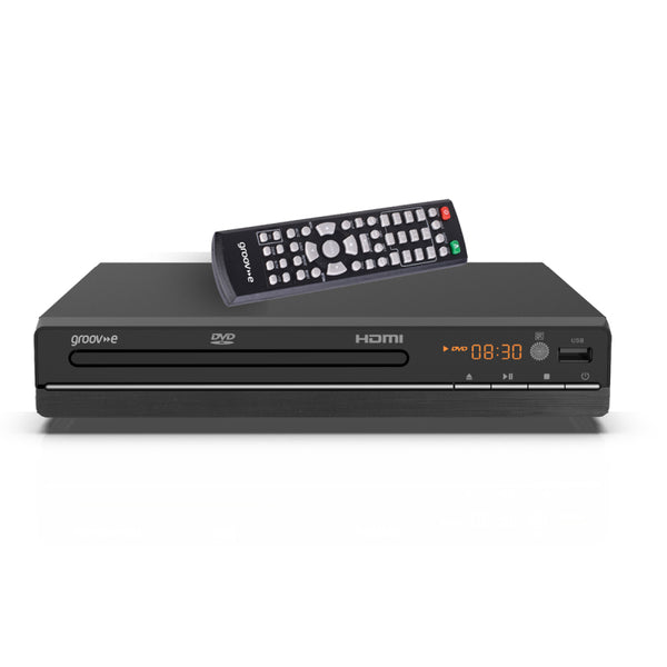 Groov-e Compact DVD Player Media Device with Full HD 1080p Upscaling - Black