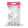 Groov-e Dual USB-C & USB-A 100W GaN Wall Charger with Power Delivery - White - GVMA110WE