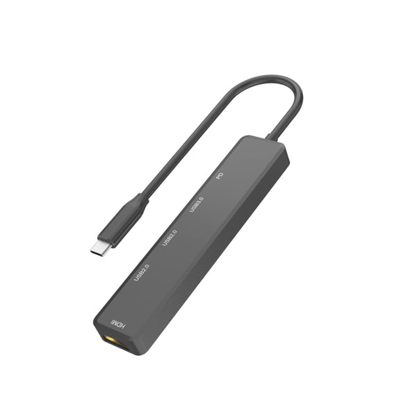 Groov-e Multiport Hub USB-C to 5 Ports (HDMI, USB-C and USB-A x 3) - Black - GVPC10BK