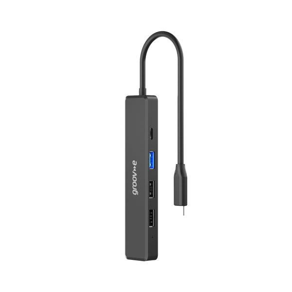 Groov-e Multiport Hub USB-C to 5 Ports (HDMI, USB-C and USB-A x 3) - Black - GVPC10BK