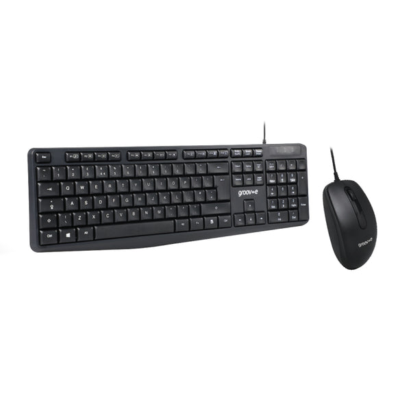 Groov-e Wired Full Size Keyboard & Mouse Set - Black - GVPC19BK