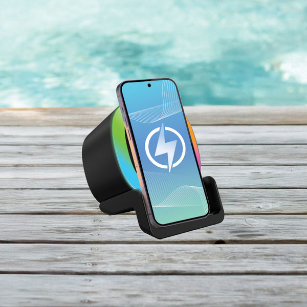 Groov-e Smartphone Holder with Wireless Charging & Bluetooth Speaker- Black - GVWC11BK