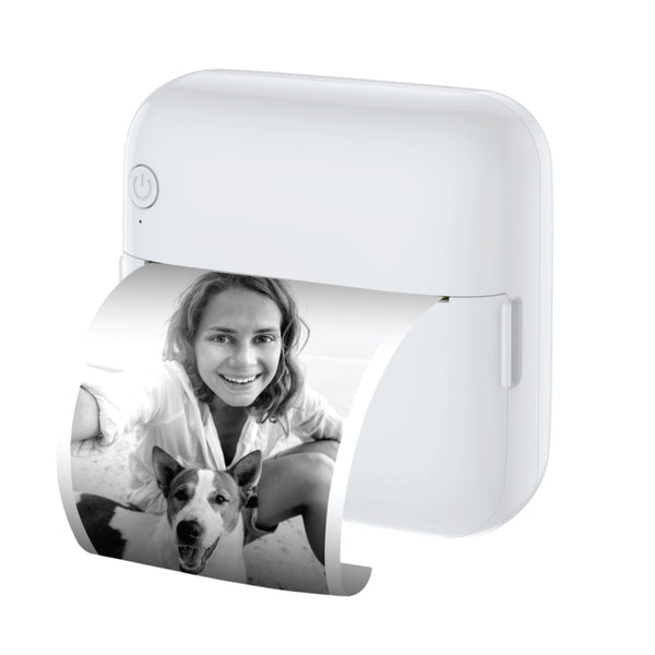 Groov-e Portable Bluetooth Mini Thermal Printer with Paper & Self-Adhesive Rolls - GVMA211WE